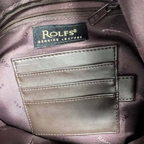 Y2K Rolfs Purse Bucket Bag Genuine Leather Brown Adjustable Strap Pockets - Picture 5 of 12